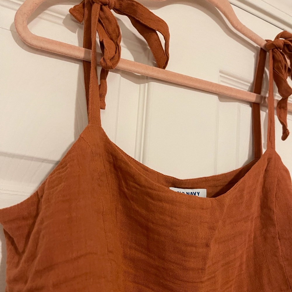 Tie Shoulder Burnt Orange Tank